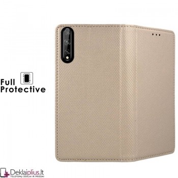 Telone smart magnet serijos atverčiamas dėklas - auksinės spalvos (telefonams Huawei P Smart S/Y8P) Telone smart magnet serijos atverčiamas dėklas - auksinės spalvos (telefonams Huawei P Smart S/Y8P)